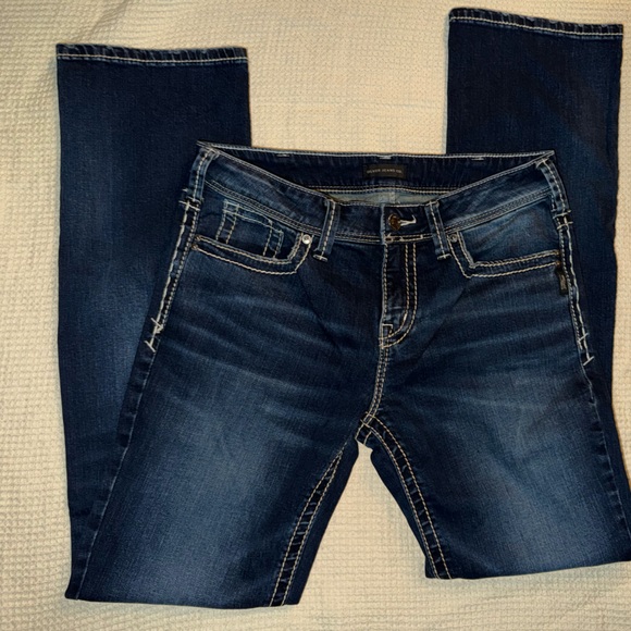 Silver Jeans Denim - Silver Jeans Women's Dark Blue Straight Leg Jeans